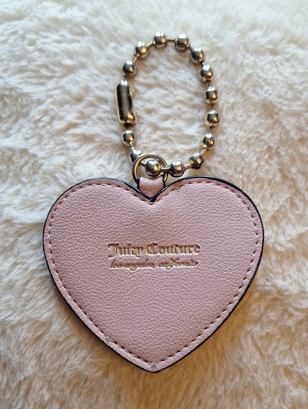 Juicy Couture Gold-Trim Pink Heart Key & Card Holder Charm